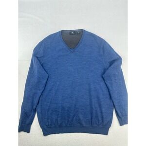 Calvin Klein Sweater Mens 2XL Blue 100% Extra Fine  Merino Wool